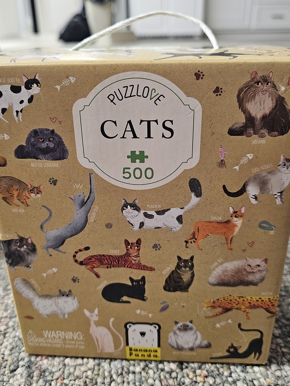 Cats 500-Piece Jigsaw Puzzle — Brown Illustrated Cat Design